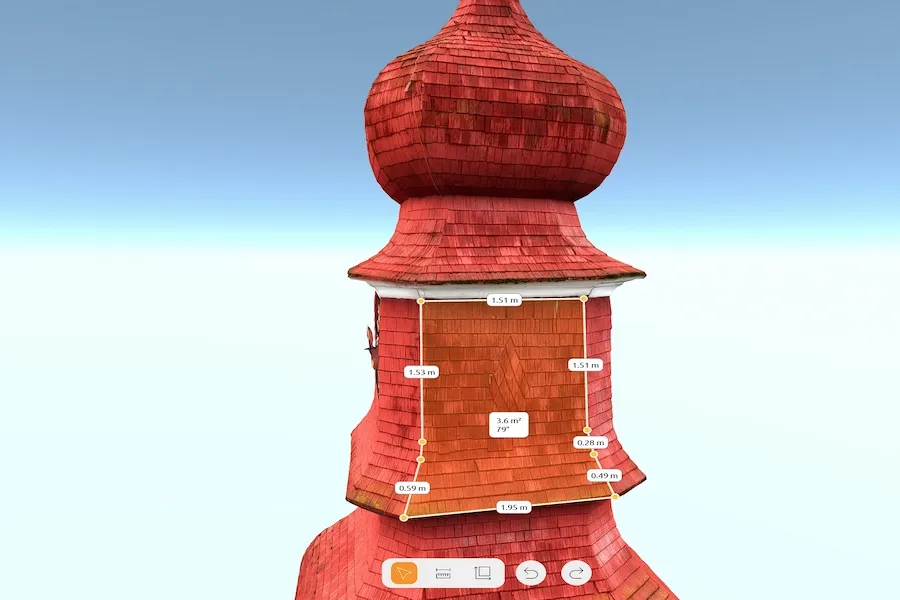 3D-Modell eines Kirchturms